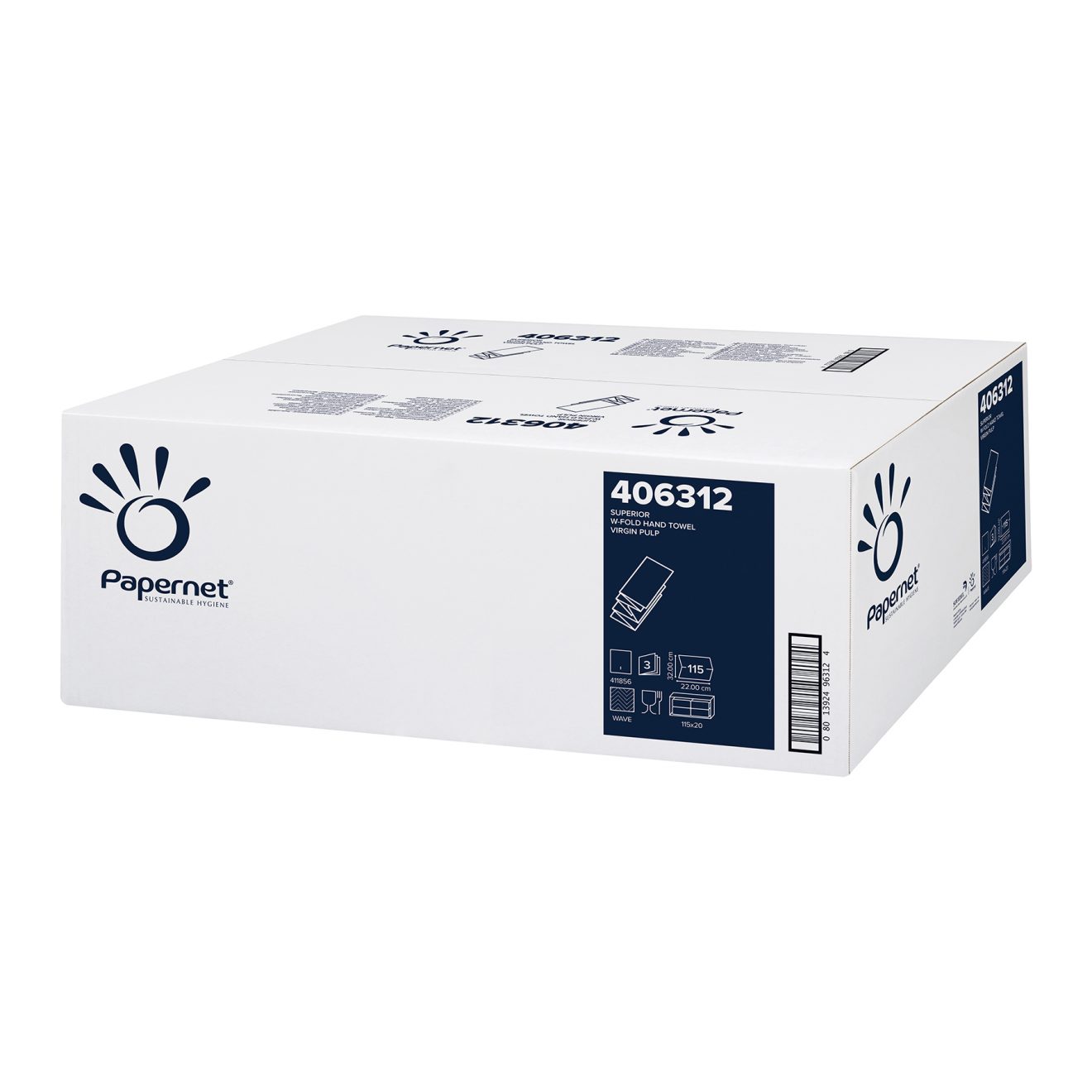Papernet Handdoek - W-vouw 3-laags (2300 stuks)