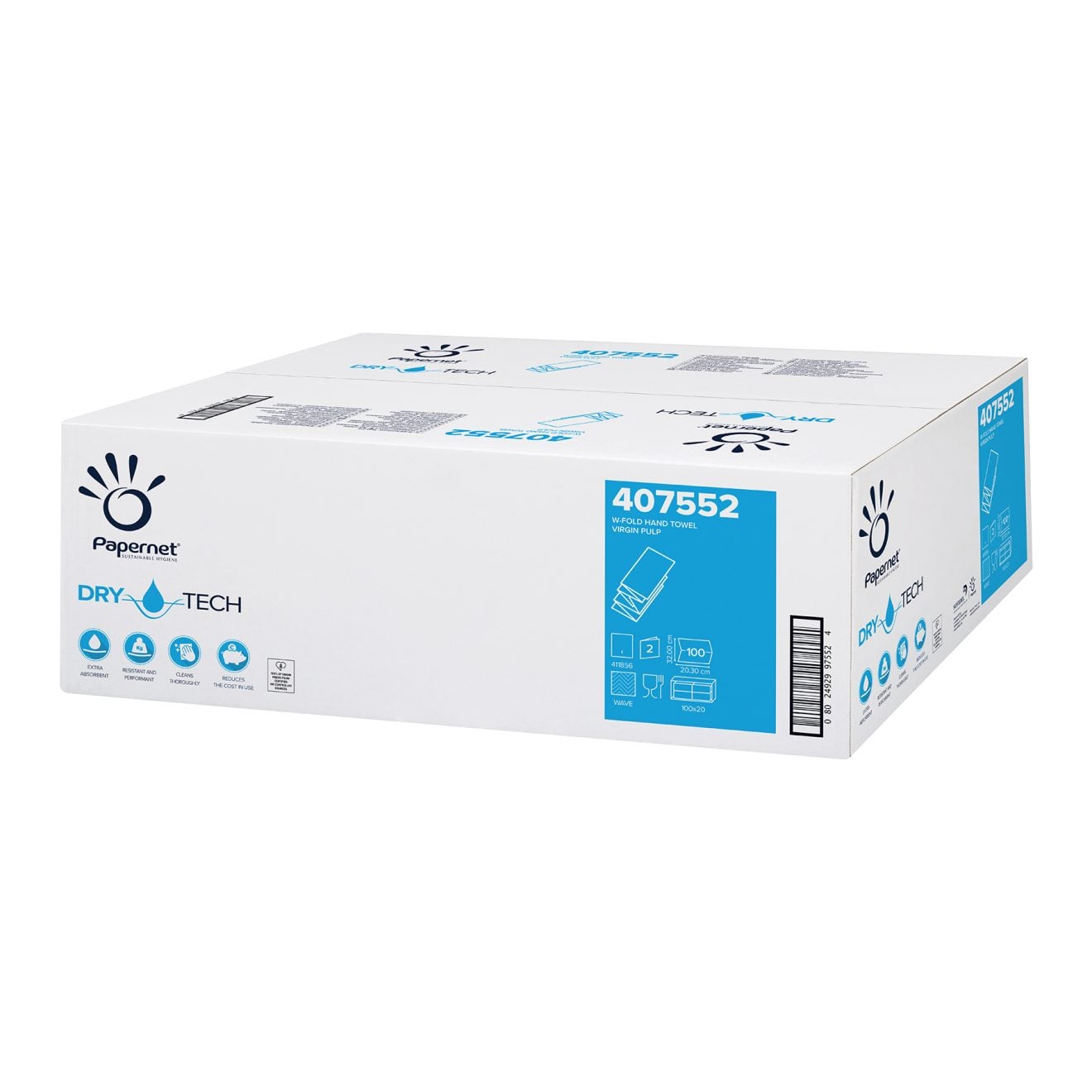 Papernet Handdoek - W-vouw Dry-Tech 2-laags (2000 stuks)
